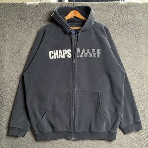 Vintage Chaps Ralph Lauren Polo Hoodie Sweatshirt Mens Medium Full Zip Y2K